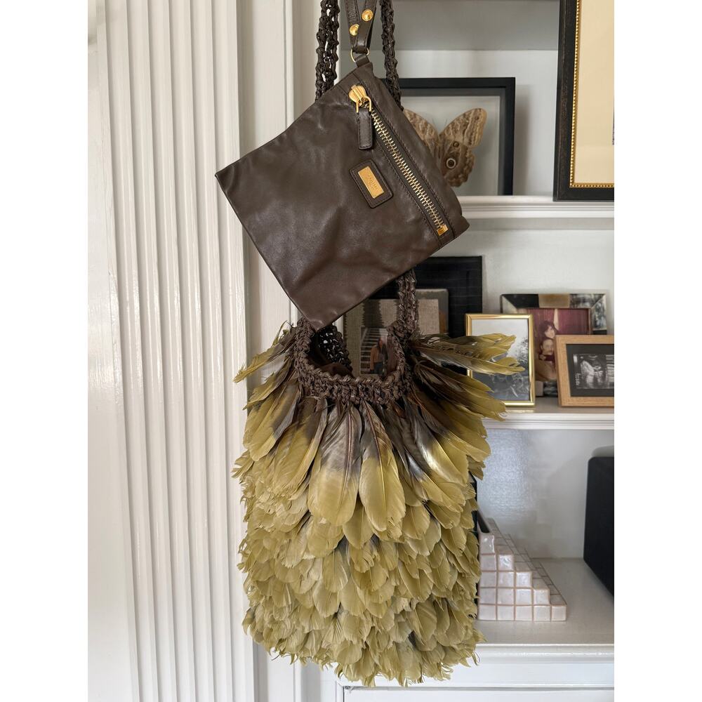 TOM FORD S/S 2014 Runway Feather Bag Crochet Crossbody - Picture 5 of 14